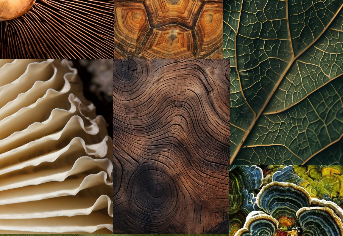 Mosaico de texturas orgánicas — referencia del usuario